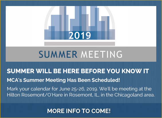 MCA's 2019 Summer Meeting Has Been Scheduled